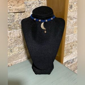 🌀🌜Half Moon Blue Hemp Choker